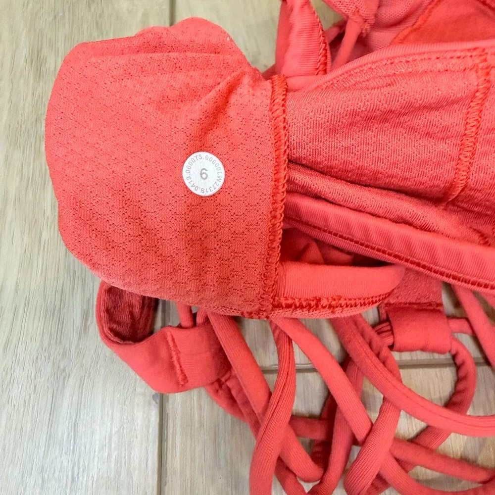 Lululemon Free To Be Wild Strappy Sports Bra Coral Pink Size 6 - Picture 6 of 6